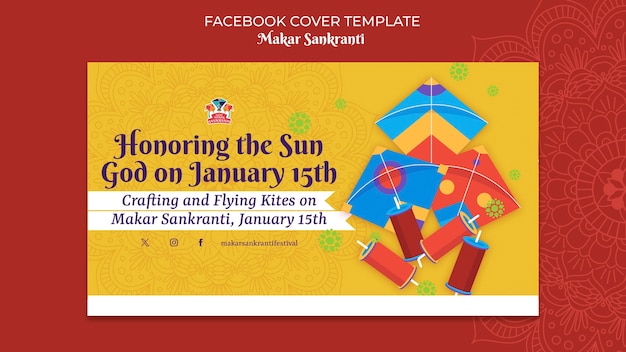 Free PSD makar sankranti template design