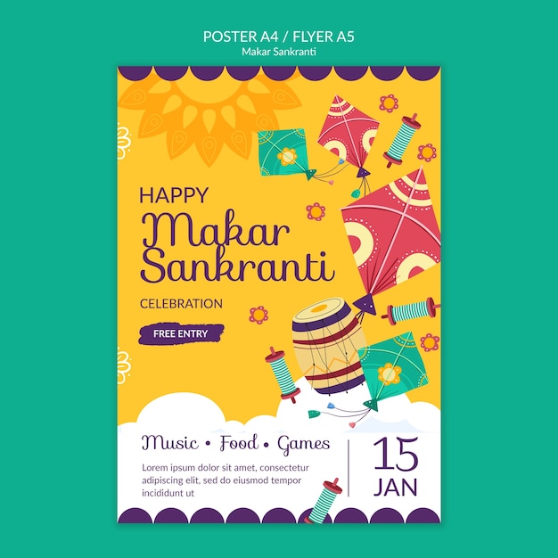 Makar sankranti template design