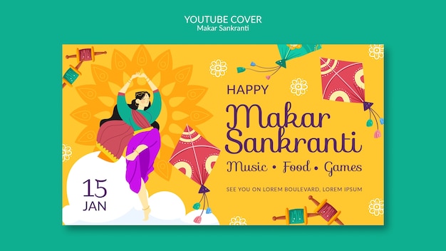 Free PSD makar sankranti template design