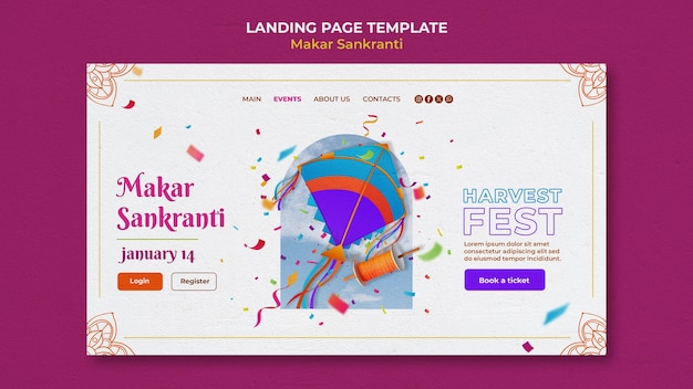 Free PSD makar sankranti template design