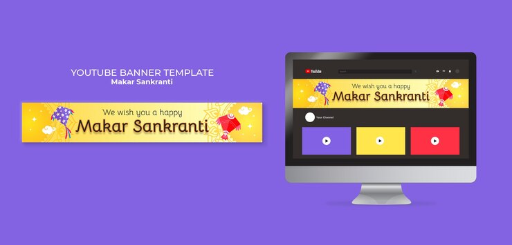 मुफ़्त PSD makar sankranti template design