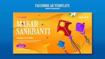 Free PSD makar sankranti template design