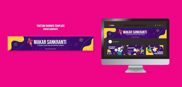 Free PSD makar sankranti  template design