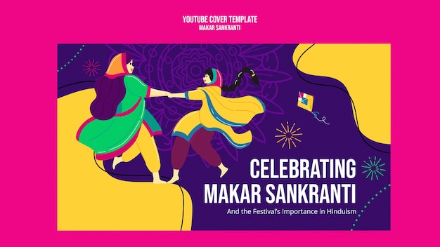 Free PSD makar sankranti  template design