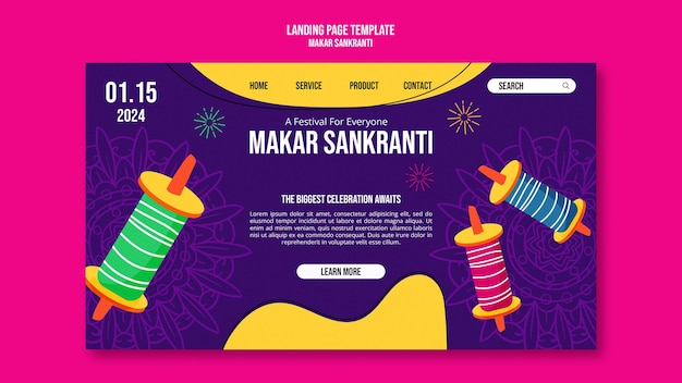 Free PSD makar sankranti  template design