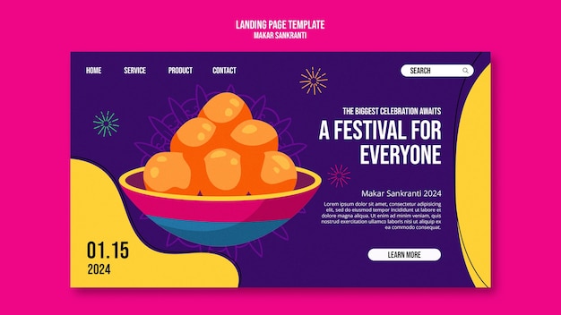 Free PSD makar sankranti  template design