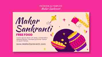 Free PSD makar sankranti  template design