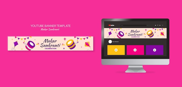 Free PSD makar sankranti  template design