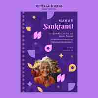 Free PSD makar sankranti  template design