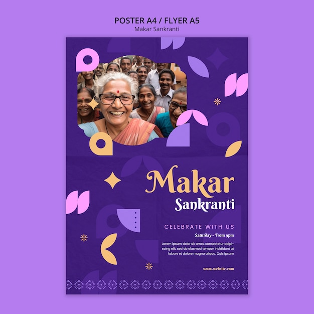 PSD gratuito progettazione del modello di makar sankranti