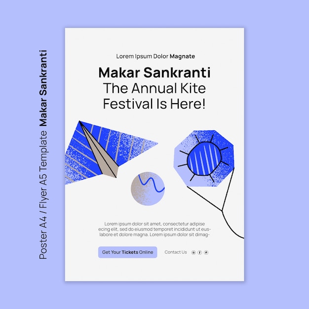 Free PSD makar sankranti template design