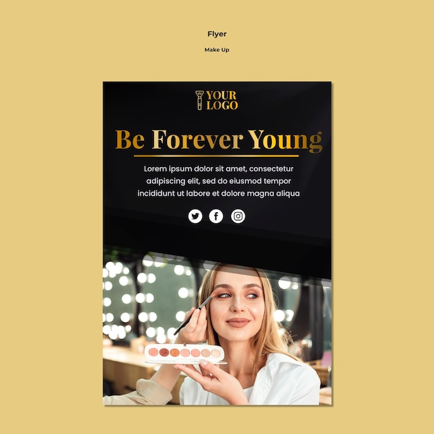 Free PSD make up flyer template theme