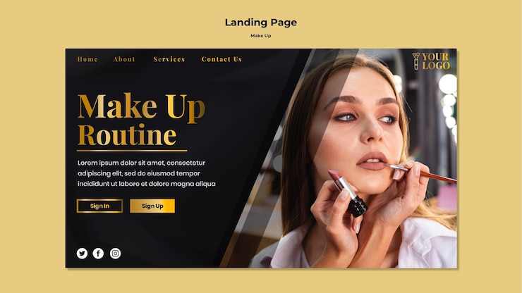 मुफ़्त PSD make up landing page