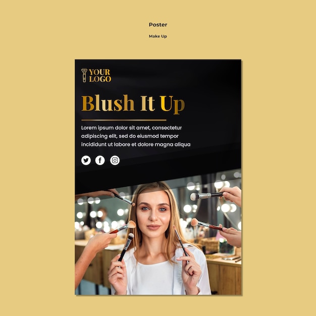 Free PSD make up poster template design