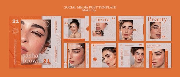 Free PSD make up social media post template