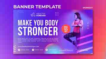 Free PSD make your body stronger banner template