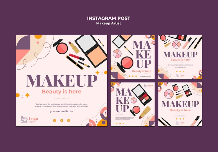 Free PSD makeup artist instagram post  template design
