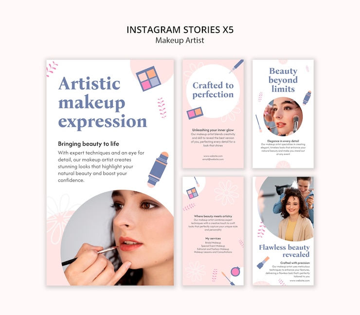 Free PSD makeup artist template design
