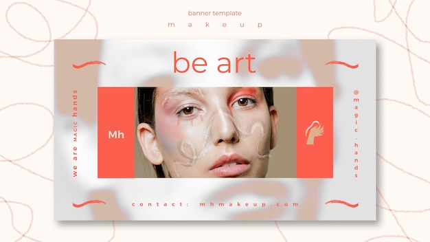 Free PSD makeup concept banner template