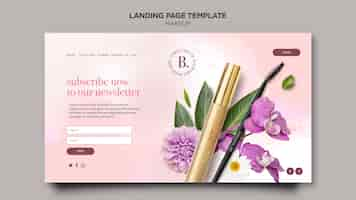 Free PSD makeup concept landing page template