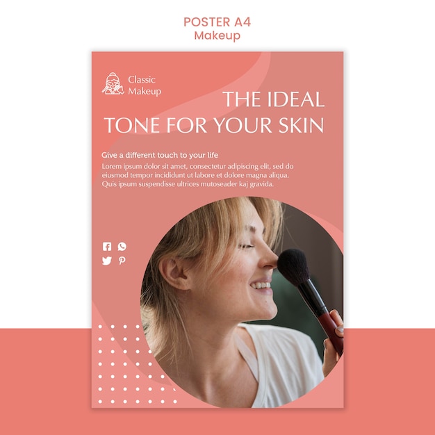 Free PSD makeup concept poster template