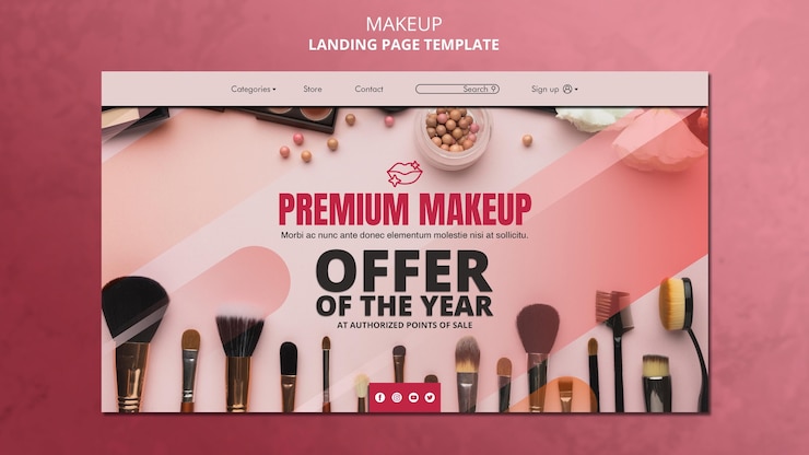 मुफ़्त PSD makeup landing page template