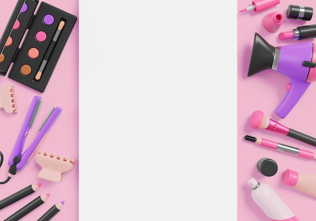 Makeup sales blank banner background