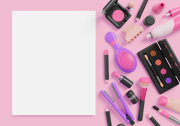 Makeup sales blank banner background