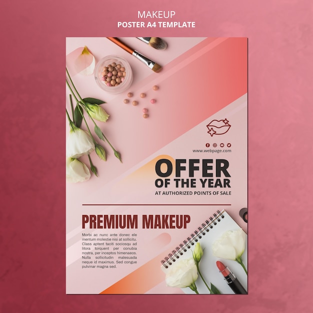 Free PSD makeup special offer poster template