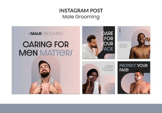 無料PSD 男性グルーミングのinstagram投稿