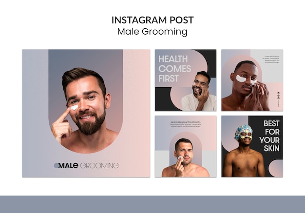 Free PSD male grooming instagram posts