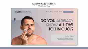 Free PSD male grooming landing page template