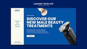 Free PSD male grooming landing page template