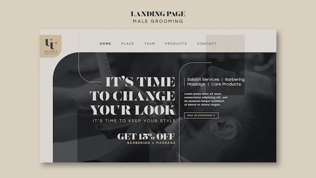 無料PSD 男性グルーミング テンプレート デザイン