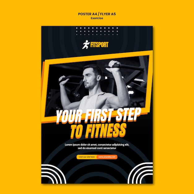 man exercising poster template