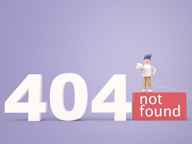 Man holding a plug 404 error page not found page