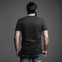 무료 PSD 검은색 폴로 티셔츠를 입은 남자가 회색 배경에 클리핑 경로를 가지고 있습니다.