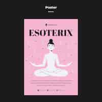 Free PSD man in lotus position esoteric concept poster