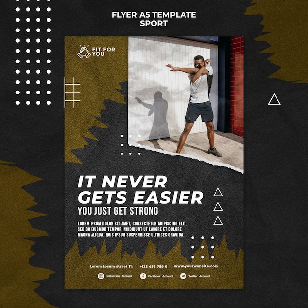 Free PSD man training flyer template