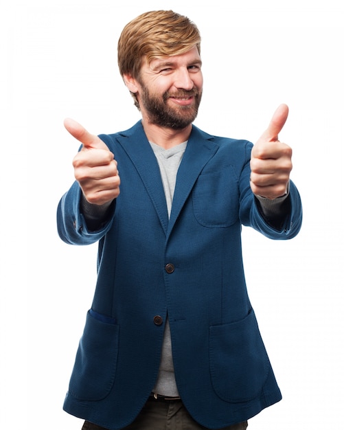 Free Download: Man with Thumbs Up PSD Template