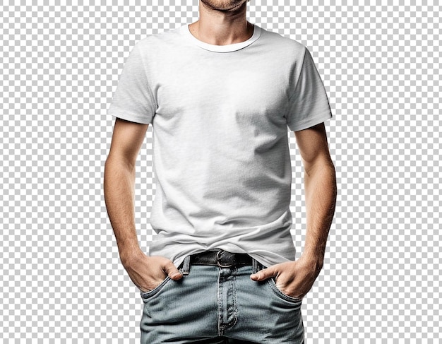 Free Downloadable PSD Template – Man with T-shirt on Isolated Background