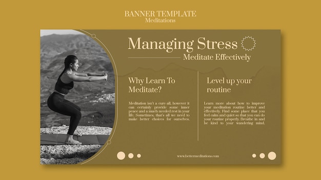 Free PSD managing stress banner template