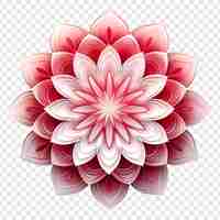 Free PSD mandala fractal design element with flower pattern isolated on transparent background