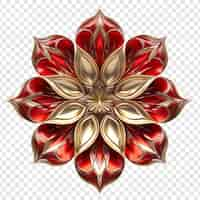 Free PSD mandala fractal design element with flower pattern isolated on transparent background