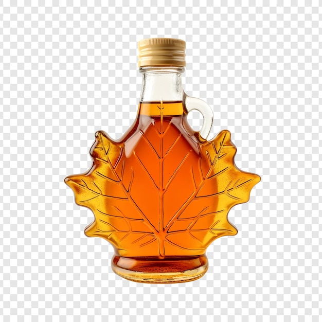 Maple syrup bottle isolated on transparent background