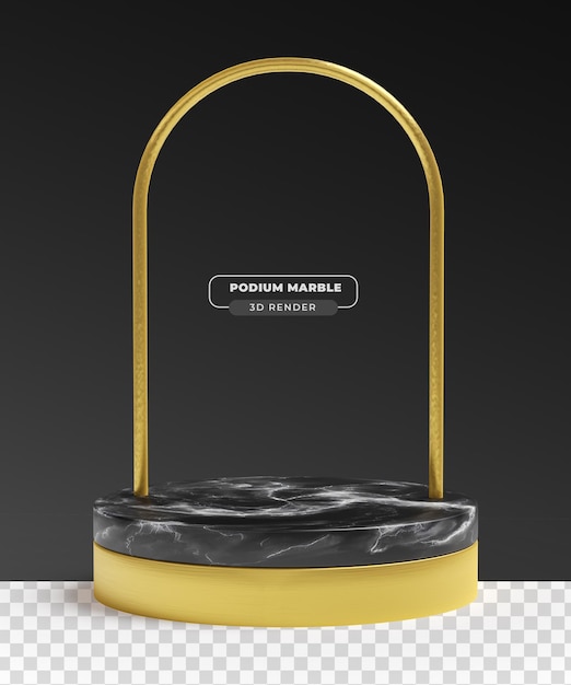 Marble Podium 3D Realistic Render with Transparent Background Free PSD Download