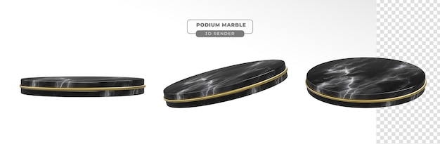 Marble podium 3d realistic render with transparent background