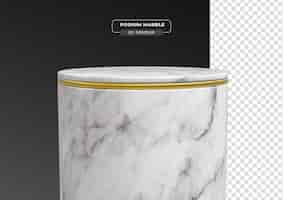 Free PSD marble podium 3d realistic render with transparent background