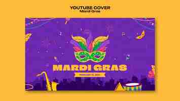 Free PSD mardi gras celebration youtube cover