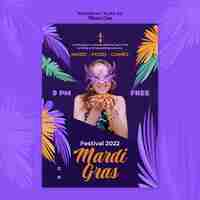 Free PSD mardi gras flyer template